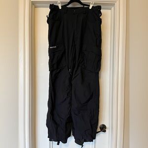 Marmot Men’s Size Large Black Cargo Snowboard Ski Snow Pants